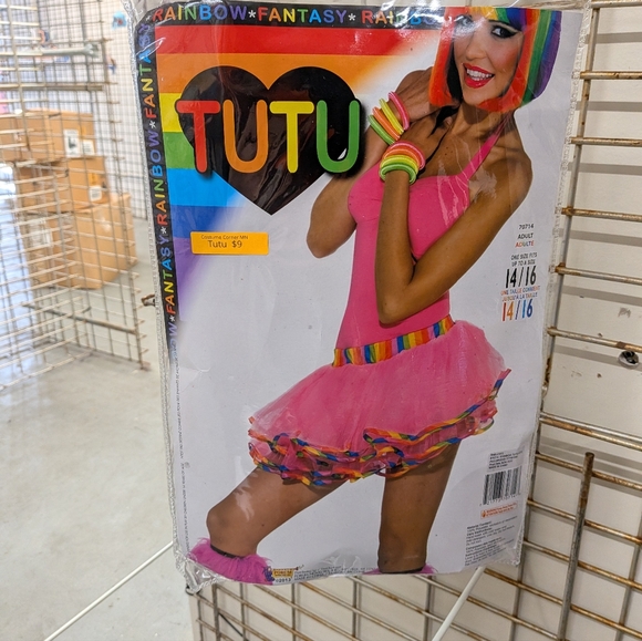 New Women's Pink Rainbow Tutu Skirt - Picture 3 of 3